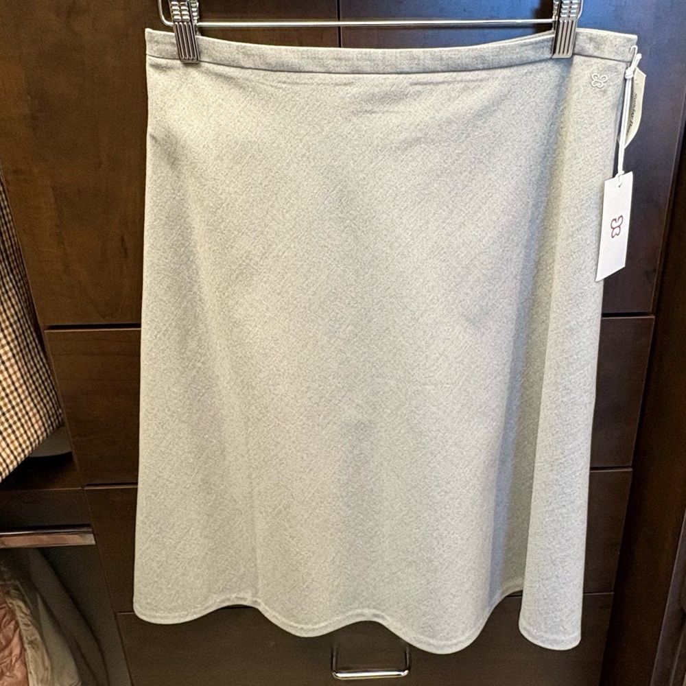 Aritzia Sunday Best A Line Heather Chrome Chiquita Side Zip Skirt SZ 10 NWT